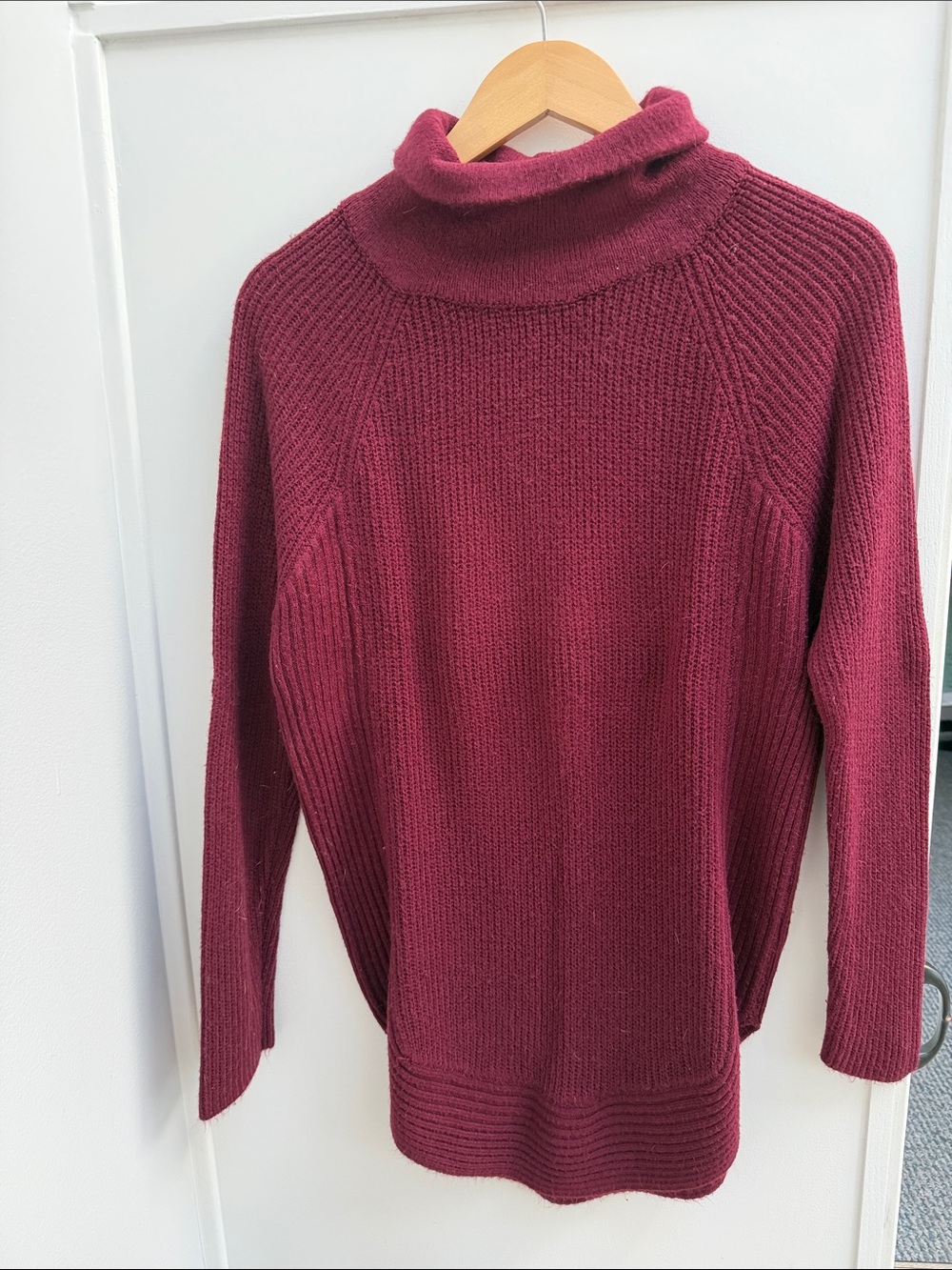 Allison Joy Burgundy Ribbed Turtleneck Sweater